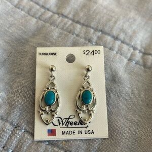 Turquoise and silver earrings